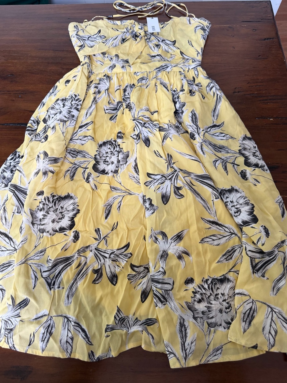 BB Dakota Yellow Floral Tie-Shoulder Sundress